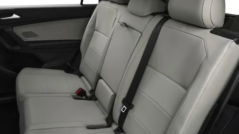 Car interior with back seats and seatbelts  2019 Volkswagen Tiguan SE Stock Footage 160045410