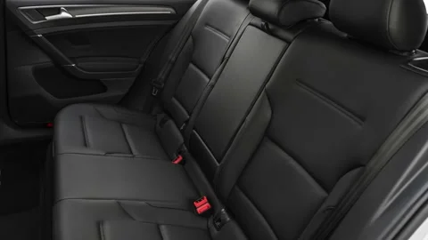 Car interior with back seats and seatbelts  2019 Volkswagen e-Golf SEL Premium Stock Footage 160067186