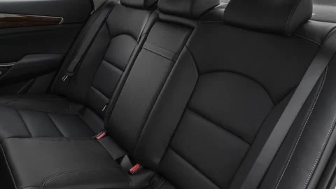 Car interior with back seats and seatbelts  2019 Kia Cadenza Premium Stock Footage 160081552