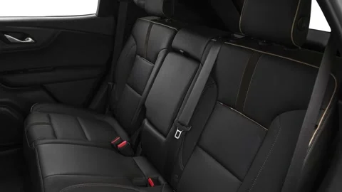 Car interior with back seats and seatbelts  2019 Chevrolet Blazer Premier Stock Footage 160083862