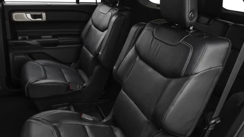 Car interior with back seats and seatbelts  2020 Ford Explorer ST Stock Footage 160084076
