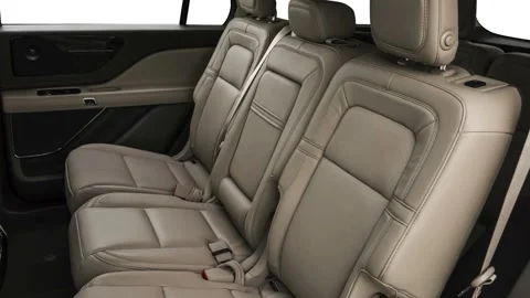 Car interior with back seats and seatbelts  2020 Lincoln Aviator Reserve Stock Footage 160088692