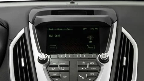 Car interior with board and build in radio  2017 GMC Terrain Denali Stock Footage 159899081