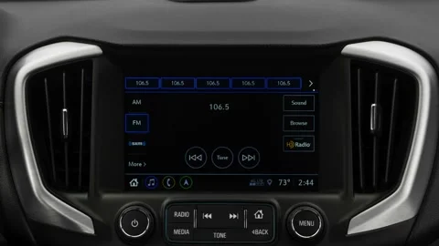Car interior with board and build in radio  2018 GMC Terrain SLT Stock Footage 159975740