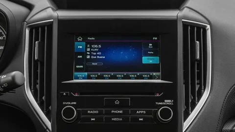 Car interior with board and build in radio  2019 Subaru Forester 2.5i Stock Footage 160023398