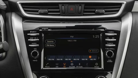 Car interior with board and build in radio  2019 Nissan Murano SL Stock Footage 160058068