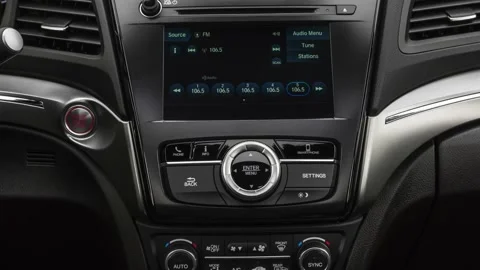 Car interior with board and build in radio  2019 Acura ILX with Premium Package Stock Footage 160071623