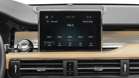 Car interior with board and build in radio  2020 Lincoln Corsair Reserve Stock Footage 160094440