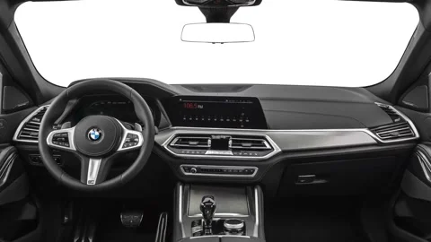 Car interior with board and steering wheel  2020 BMW X6 M50i Stock Footage 159833653
