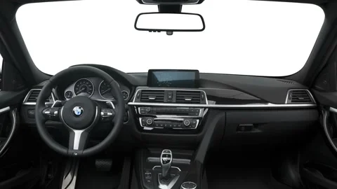 Car interior with board and steering wheel  2016 BMW 3-series 328i xDrive Stock Footage 159857412