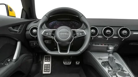 Car interior with board and steering wheel in studio 2016 Audi TT 2.0 TFSI Stock Footage 159867440