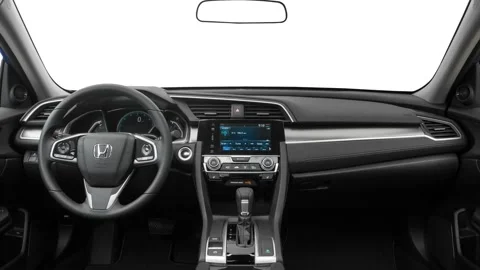 Car interior with board and steering wheel  2016 Honda Civic EX-T Stock Footage 159873903