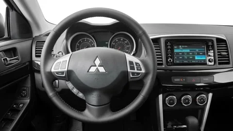 Car interior with board and steering wheel 2016 Mitsubishi Lancer SEL 2.4 AWC Stock Footage 159874824