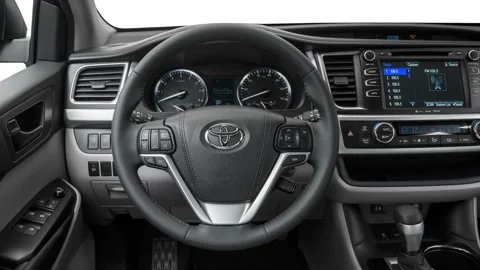Car interior with board and steering wheel 2016 Toyota Highlander LE Plus Stock Footage 159878373