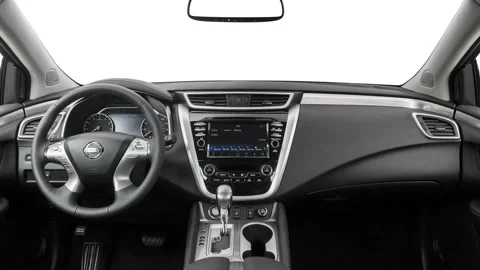 Car interior with board and steering wheel  2016 Nissan Murano SL Stock Footage 159885177