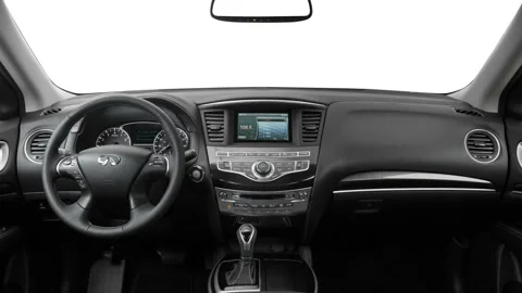 Car interior with board and steering wheel  2016 Infiniti QX60 3.5 Stock Footage 159889611