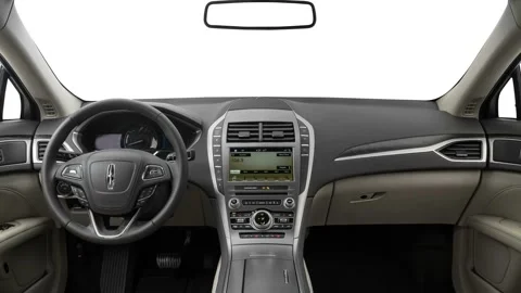 Car interior with board and steering wheel  2017 Lincoln MKZ Hybrid Reserve 600A Stock Footage 159892067