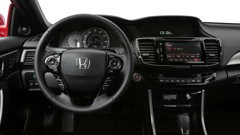 Car interior with board and steering wheel in studio 2017 Honda Accord Touring Stock Footage 159902991