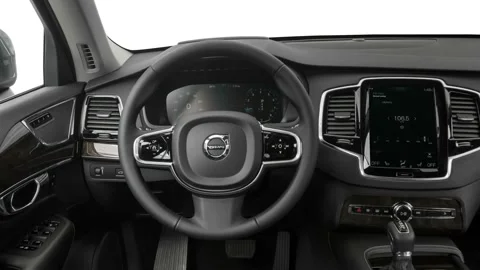 Car interior with board and steering wheel in studio 2017 Volvo XC90 T6 Momentum Stock Footage 159904945
