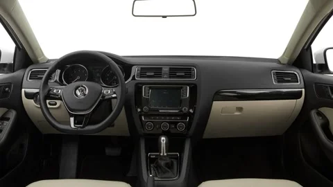 Car interior with board and steering wheel  2017 Volkswagen Jetta 1.8T SEL Stock Footage 159906469