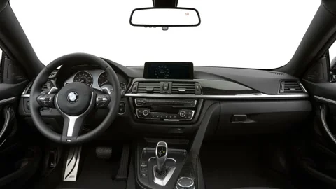 Car interior with board and steering wheel  2017 BMW 4-series 440i Coupe Stock Footage 159910125