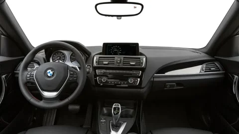 Car interior with board and steering wheel  2017 BMW 2-series 230i Stock Footage 159918133