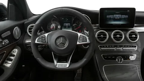 Car interior with board and steering wheel 2017 Mercedes-Benz C-Class AMG C43 Stock Footage 159922021