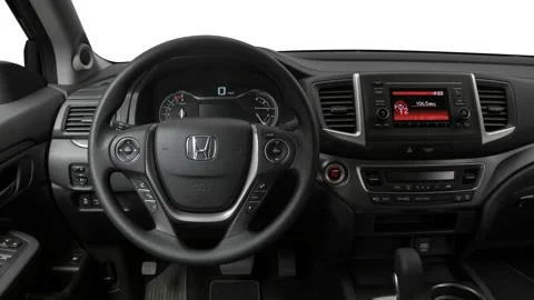 Car interior with board and steering wheel in studio 2017 Honda Ridgeline Sport Stock Footage 159929931