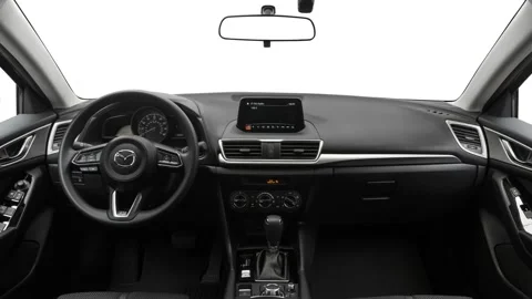 Car interior with board and steering wheel  2017 Mazda MAZDA3 Sport Stock Footage 159931683