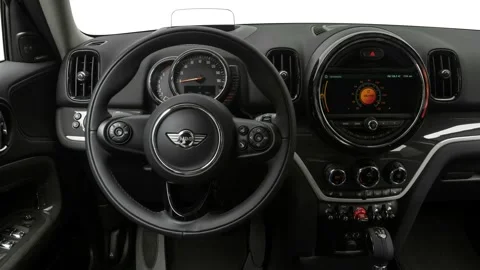 Car interior with board and steering wheel 2017 Mini Countryman Cooper S ALL4 Stock Footage 159933581