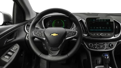 Car interior with board and steering wheel in studio 2018 Chevrolet Volt Premier Stock Footage 159996153