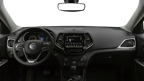 Car interior with board and steering wheel  2019 Jeep Cherokee Limited Stock Footage 160000156