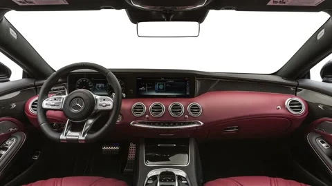 Car interior with board and steering wheel  2018 Mercedes-Benz S-Class AMG S63 Stock-Footage 160009465