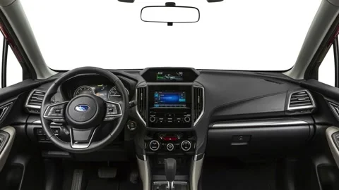 Car interior with board and steering wheel  2019 Subaru Forester 2.5i Premium Stock Footage 160014485