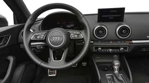 Car interior with board and steering wheel 2018 Audi A3 Premium 2.0 TFSI Stock Footage 160022011