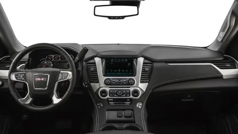Car interior with board and steering wheel  2019 GMC Yukon SLT Stock Footage 160030749