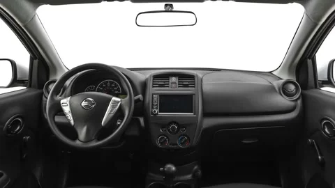 Car interior with board and steering wheel  2019 Nissan Versa S Plus Stock Footage 160038304