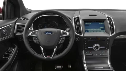 Car interior with board and steering wheel in studio 2019 Ford Edge ST Stock Footage 160042203