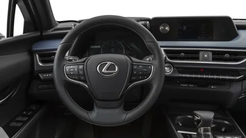 Car interior with board and steering wheel in studio 2019 Lexus UX UX 200 Stock Footage 160047700