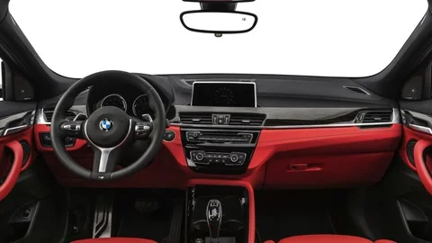 Car interior with board and steering wheel  2019 BMW X2 M35i Stock Footage 160064400