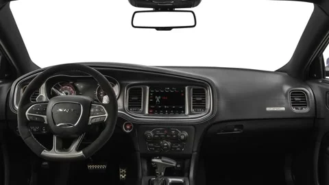 Car interior with board and steering wheel  2019 Dodge Charger SRT Hellcat Stock Footage 160071812