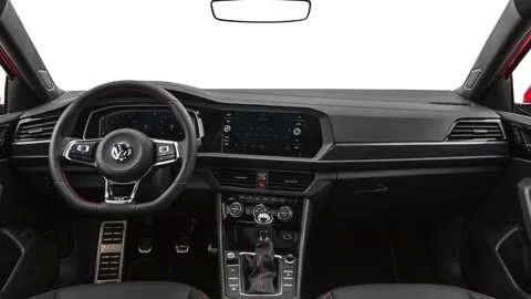 Car interior with board and steering wheel  2019 Volkswagen Jetta GLI Autobahn Stock Footage 160074514