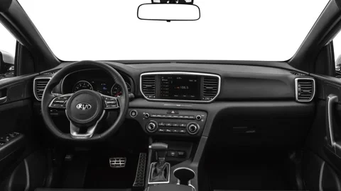 Car interior with board and steering wheel  2020 Kia Sportage S Stock Footage 160077283