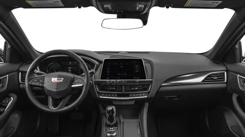 Car interior with board and steering wheel  2020 Cadillac CT5 Luxury sedan Stock Footage 160108871