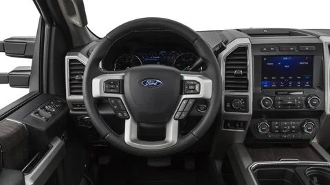 Car interior with board and steering wheel in studio 2020 Ford F-250 SD Lariat Stock Footage 160109820