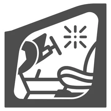 Car interior chemical cleaning solid icon, dry cleaning concept, auto cabin wash Stock Illustration