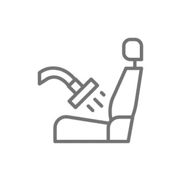 Car interior cleaning line icon. Isolated on white background Stock Illustration