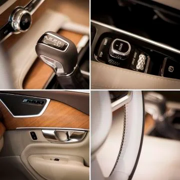 Car interior  collage Stock Photos