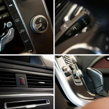 Car interior  collage Stock Photos