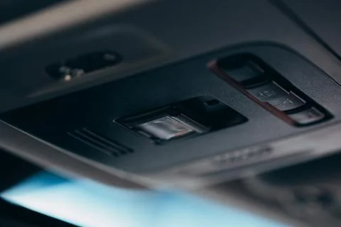 Car interior - devices, the concept of driving  Modern car interior   button Photos